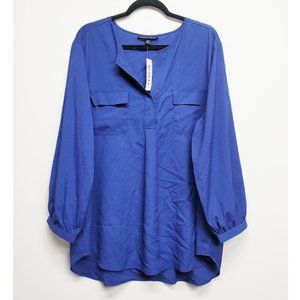 NWT MacDougal and Houston Blue Long Sleeve Top 2X